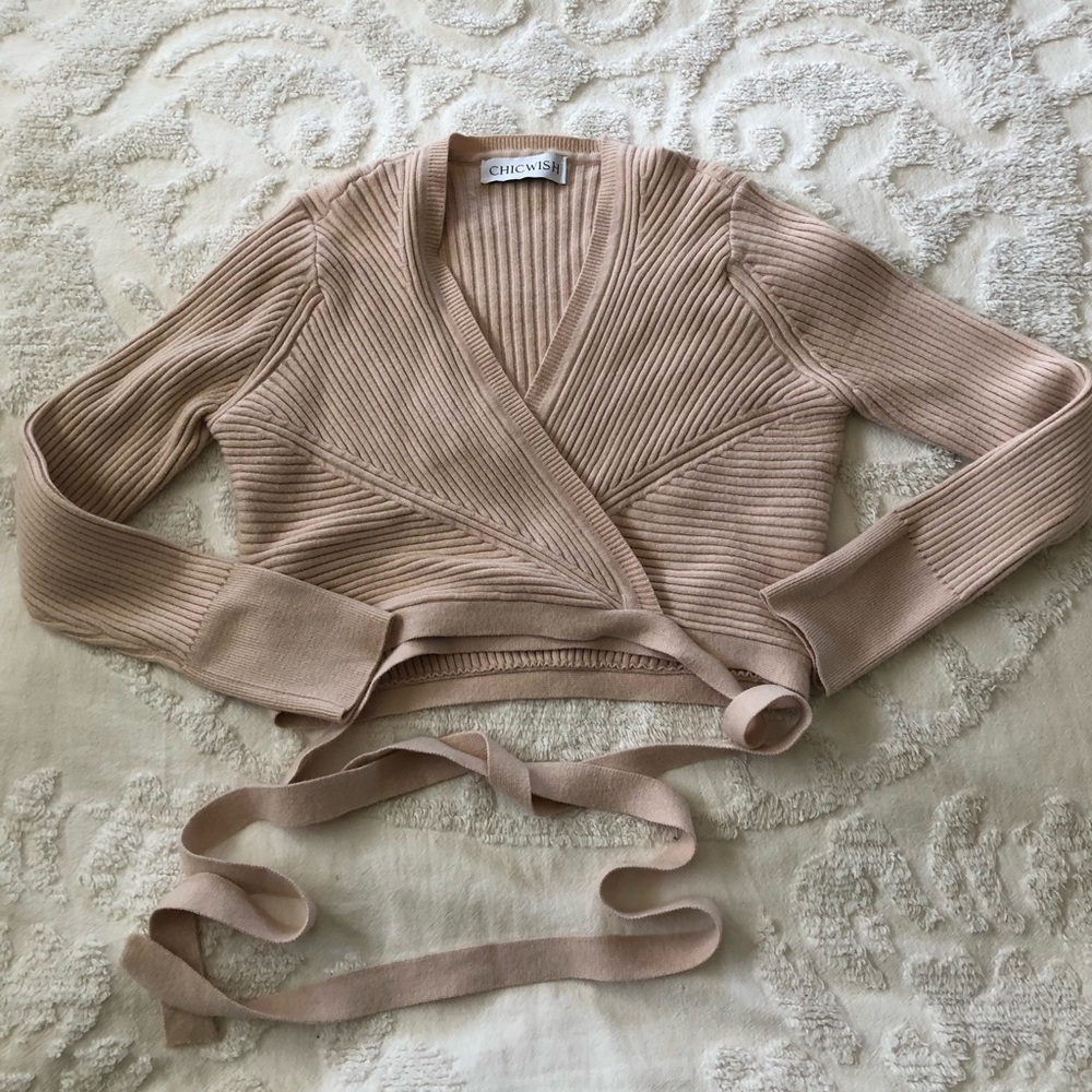 Chic Wish Balletcore Wrap Sweater